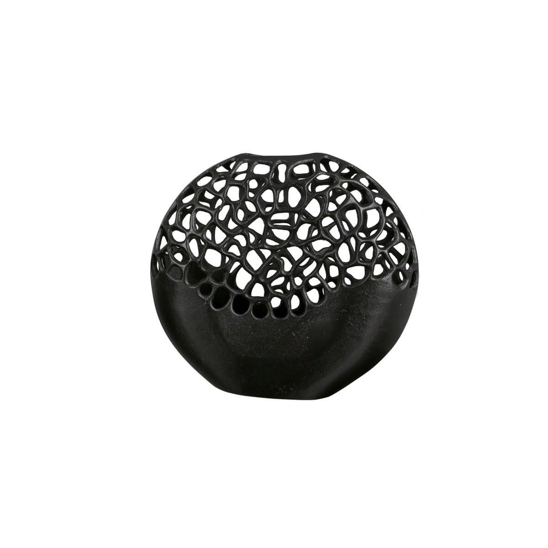 GILDE Vase Osaka schwarz H: 32 cm B: 34 cm T: 10cm 43490 Höhe 32 cm Schwarz, Höhe 32 cm Schwarz