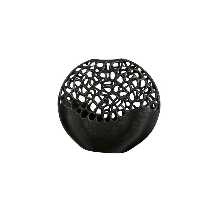 GILDE Vase Osaka schwarz H: 32 cm B: 34 cm T: 10cm 43490 Höhe 32 cm Schwarz, Höhe 32 cm Schwarz