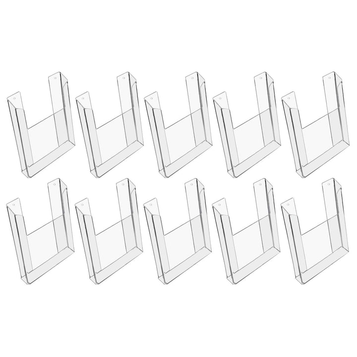 HMF 46843 Wand Prospekthalter aus Acryl | 10 Stück | DIN A4 Hochformat | Transparent 10 Stück DIN A4