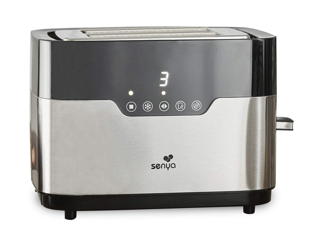 Senya Toaster Edelstahl Smart Toaster, 2 breite Spalten, taktile Tasten, LED-Schirm, Korpus aus Edel