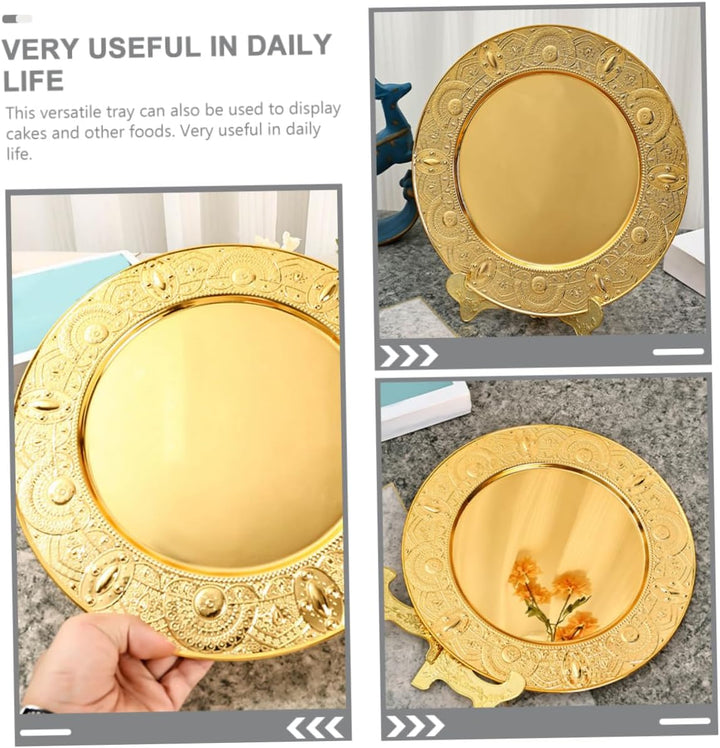 Runder Metallteller Elegantes Serviertablett Für Obst Und Snacks Vielseitig Einsetzbar Im Wohn Und G