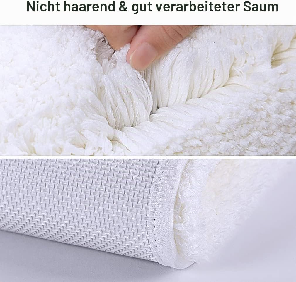 VANZAVANZU Badematte rutschfest Badteppich Extra Lange Verdickt Badezimmerteppich Weich Badeteppich