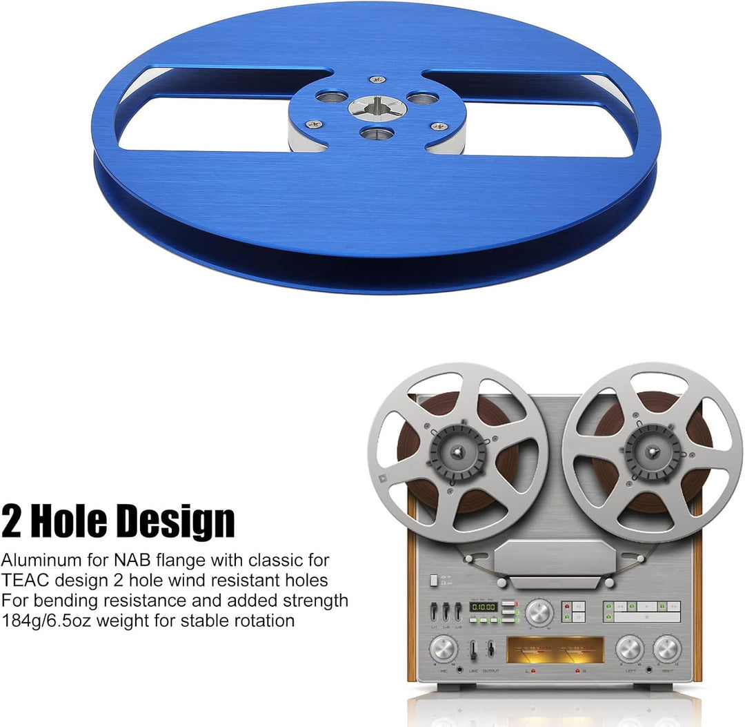 7-Zoll-Leerspule, Aluminiumlegierung, 2-Loch-Tonband-Leerspule, Ersatzteil, 184 G, für Nab-Flansch,