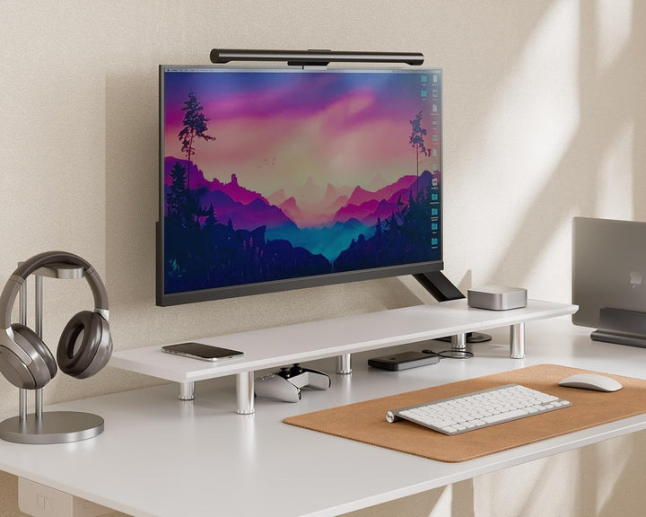 Fenge Grosser Monitorständer 100cm Dual Monitor Stands Riser mit Höhenverstellbarem Bein,Multifunkti