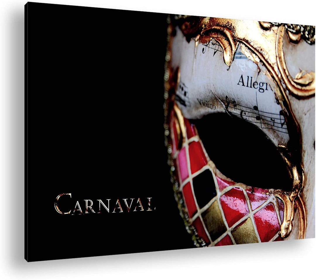 deyoli Dark Karnevals Maske Format: 80x60 als Leinwand, Motiv fertig gerahmt auf Echtholzrahmen, Hoc