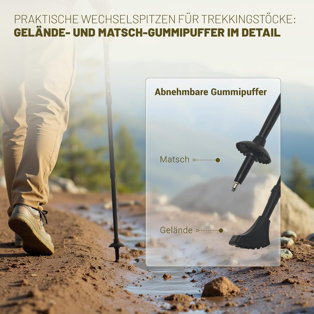Premium Trekkingstöcke Faltbar aus 7075 Aluminium, Ultraleichte Nordic Walking Stöcke mit Korkgriff,