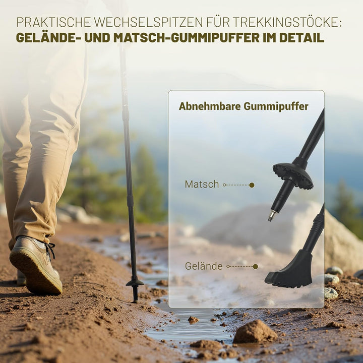 Premium Trekkingstöcke Faltbar aus 7075 Aluminium, Ultraleichte Nordic Walking Stöcke mit Korkgriff,