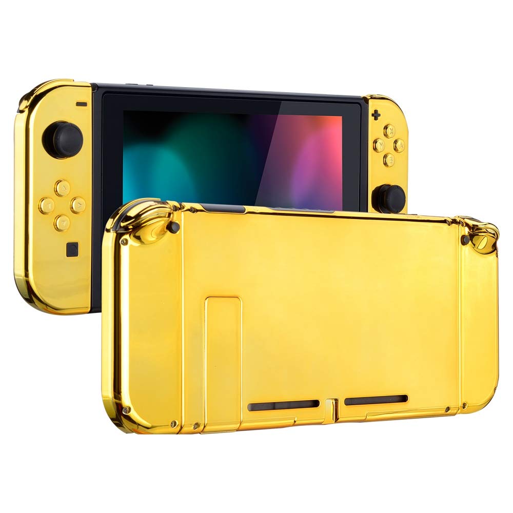 eXtremeRate Hülle Case für Nintendo Switch Joycon/Konsole, Rückgehäuse&Kickstand für Switch Console,