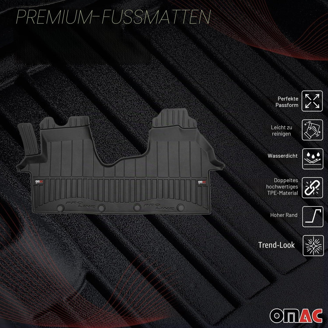 Fussmatte Automatten kompatibel mit Renault Trafic III 2014-2023 Premium 3D Schwarz TPE