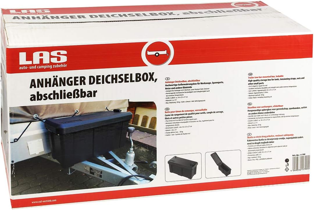 LAS 11790 Anhänger-Deichselbox, abschliessbar, 23 L Volumen
