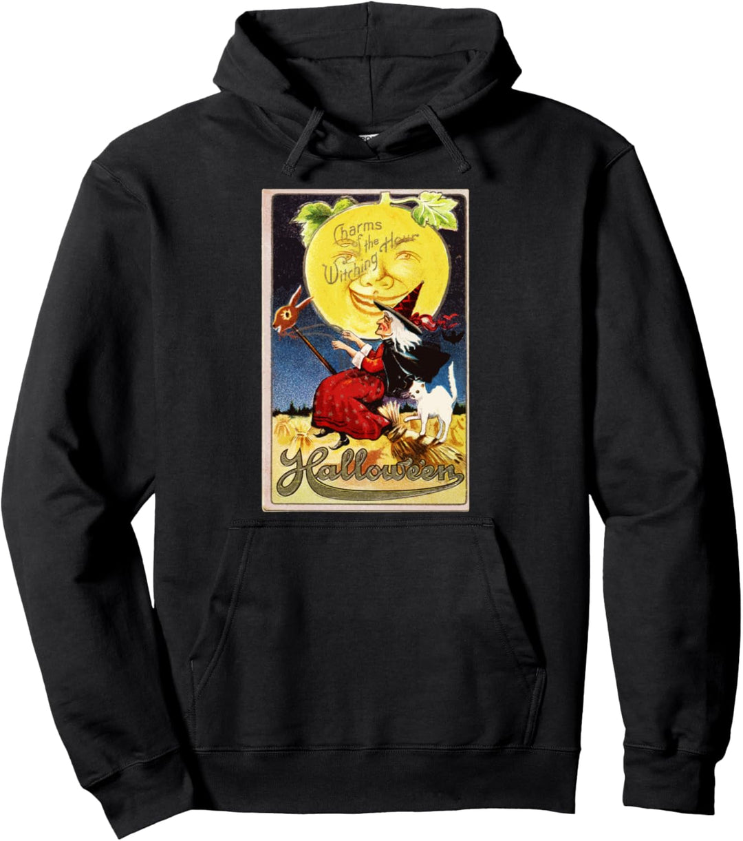 Vintages Halloween-Hexen-Katzen-Charme-Bann-Geschenk Pullover Hoodie