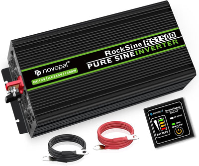 novopal 1500W KFZ reiner Sinus Spannungswandler-Auto Wechselrichter 12v auf 230v Umwandler-Inverter