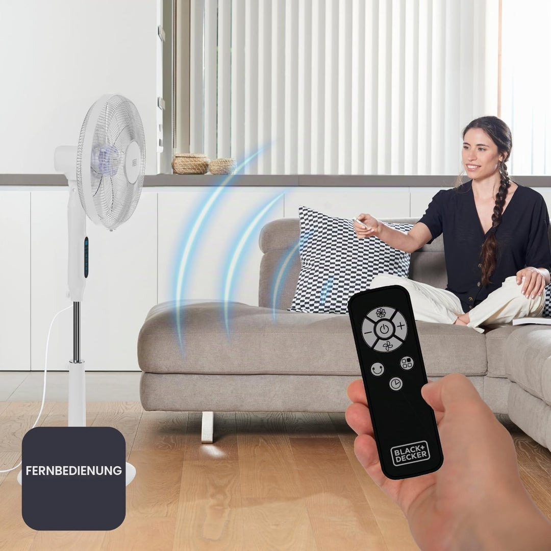 BLACK+DECKER – Standventilator 30 W | 24 Geschwindigkeitsstufen | Modi: Normal, Natürlich und Nacht