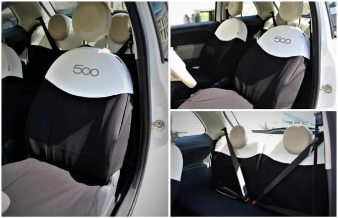 Italfodere - Auto Sitzbezüge Vordersitze und Rücksitze - Kompatibel mit Fiat 500 - Handgefertigt - B