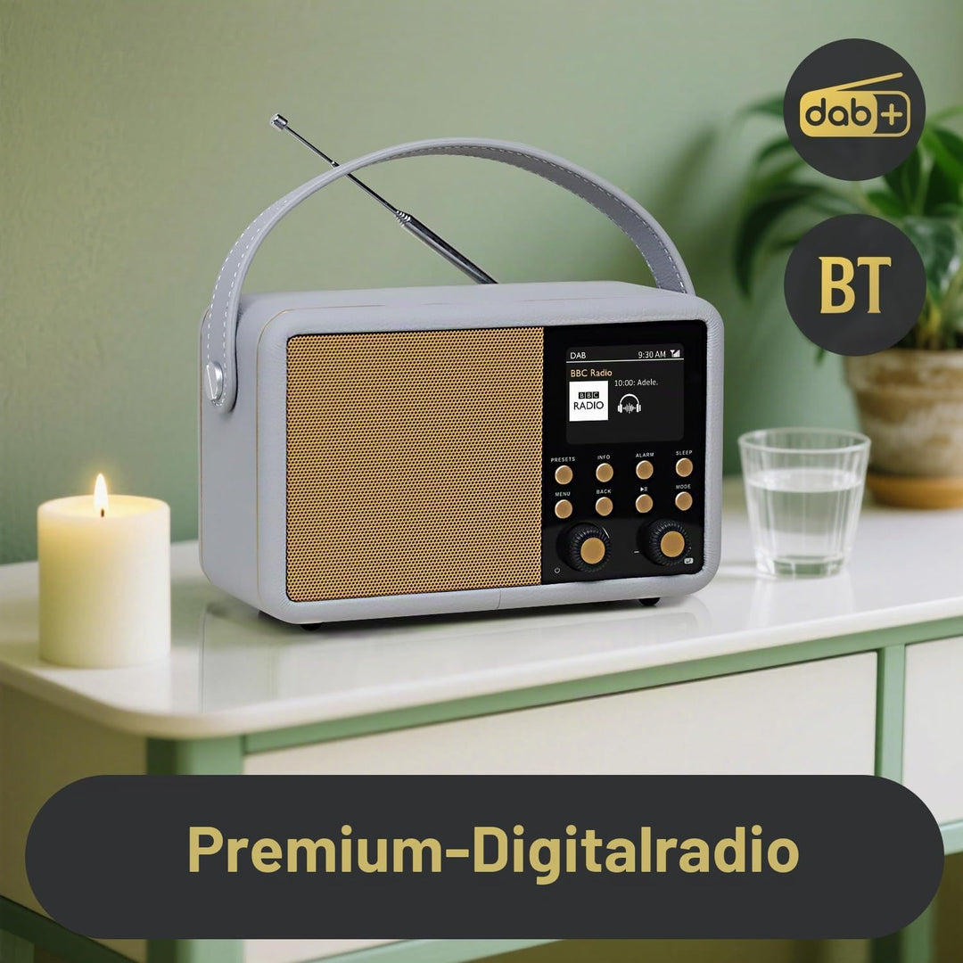 LEMEGA Class Finesse DAB+ Digitalradio mit Farbdisplay – Edler Bluetooth-Radiowecker mit 60 Senderpl