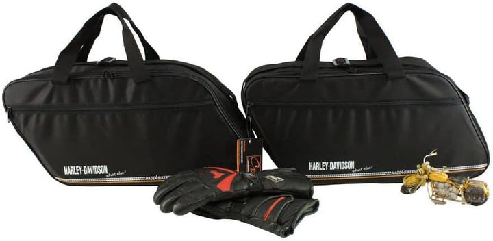 made4bikers Promotion-Bag: Bedruckte Koffer Innentaschen passend für Harley-Davidson Road King mit L