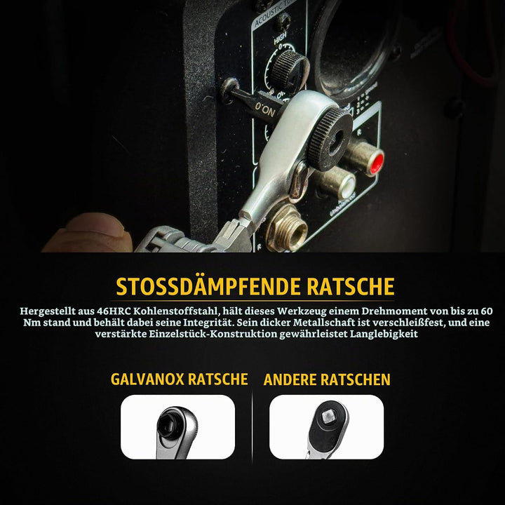 Galvanox Zusatz-Zubehör für Leatherman Multitools – Ratschen-Schraubendreher &amp; Flat-Bit-auf-6.35mm-S