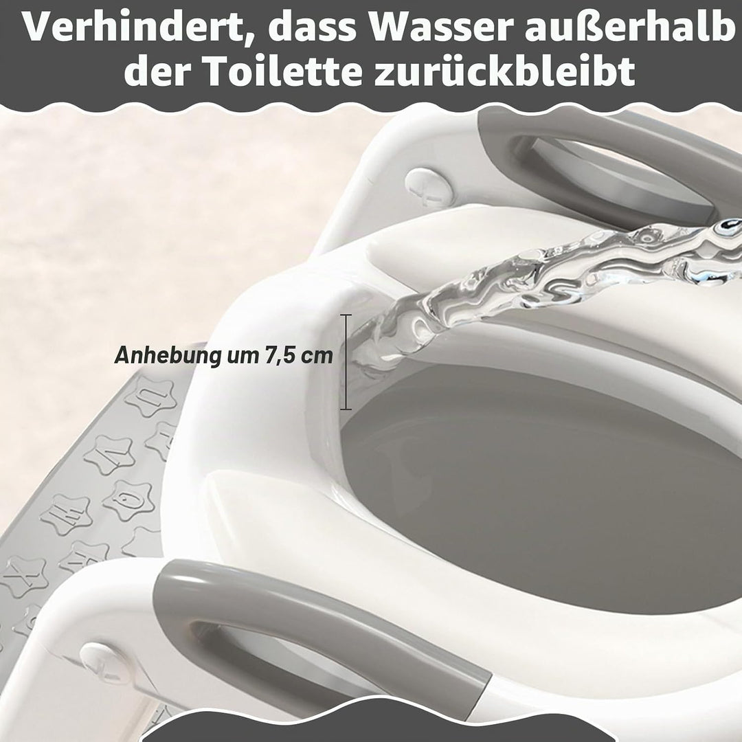 Toilettenleiter für Kinder, höhenverstellbare Toilettenleiter klappbar auch als Tritthocker verwendb