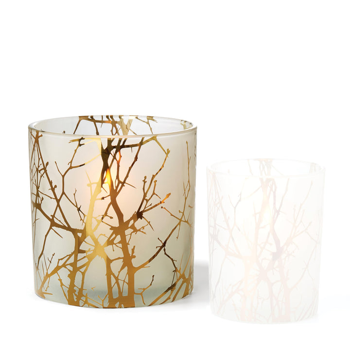 Philippi Forest Windlicht L Glas, gefrostet, Gold