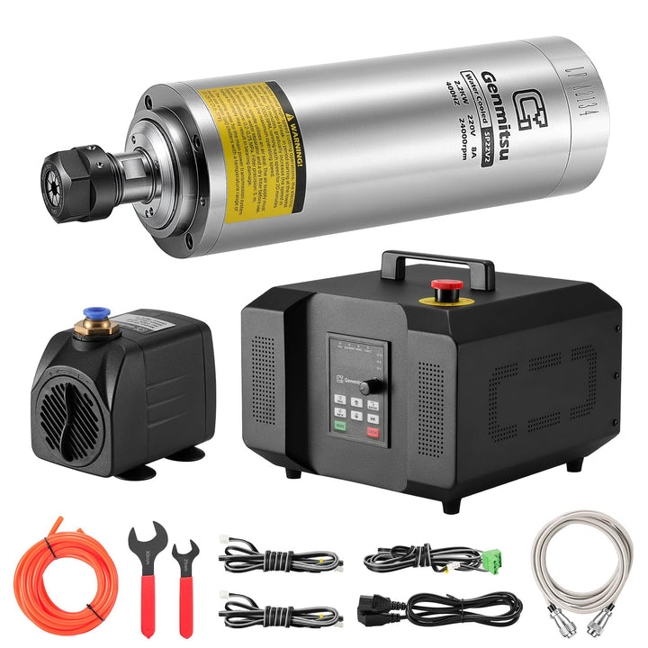 Genmitsu CNC-Spindelmotor-Kit, 2,2 kW, wassergekühlter Spindelmotor, 24.000 U/min, ER11-Spannzange m