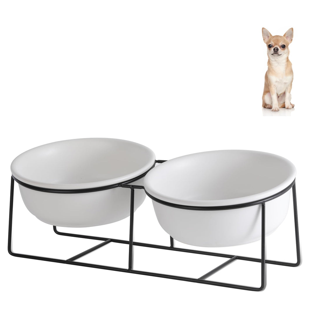 Katzennapf Hundenapf - Futternapf Katze Hund Keramik - Katzennapf Erhöht mit Ständer - Doppel Fressn