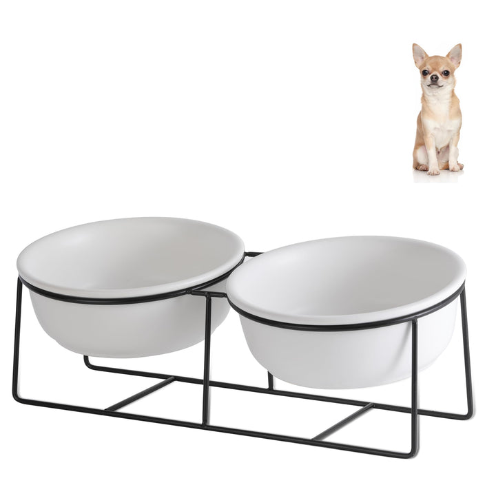 Katzennapf Hundenapf - Futternapf Katze Hund Keramik - Katzennapf Erhöht mit Ständer - Doppel Fressn