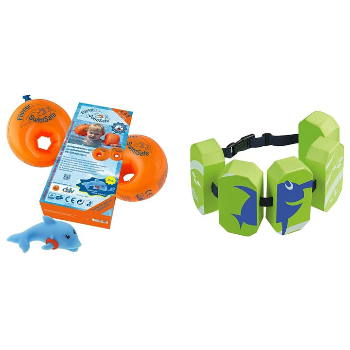 Flipper SwimSafe 1024 &amp; Beco 96071 8 - Schwimmgürtel Sealife, für 3-6 Jahre, 19-30 kg, grün