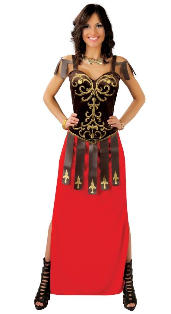 Generique - Elegantes Damen-Kostüm Gladiatorin - braun/rot - L (42-44)