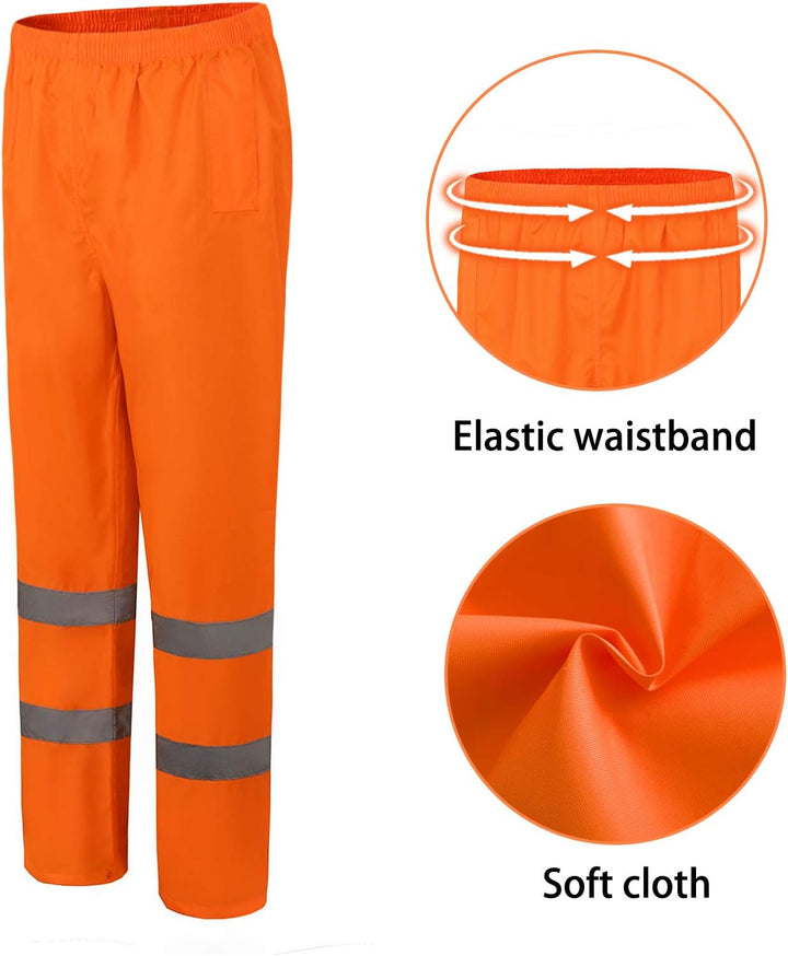 AYKRM Regenhose Fahrrad Warnschutz Regen-Latzhose, warnregenhose Arbeitshose Regenhosen für Herren 3