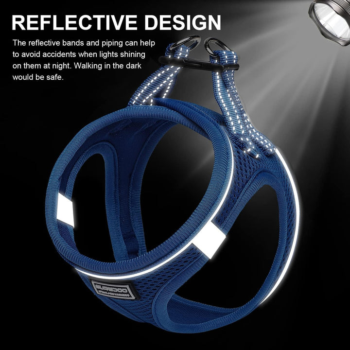 Suredoo Hundegeschirr mit Leine Anti Zug Geschirr Reflektierend Brustgeschirr für Kleine Hunde, Haus