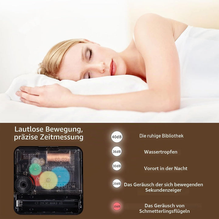 VIVILINEN Wanduhr Leuchtend mit Grossen Zahlen Wanduhr Ohne Tickgeräusche Quartzuhr Rund Batteriebet