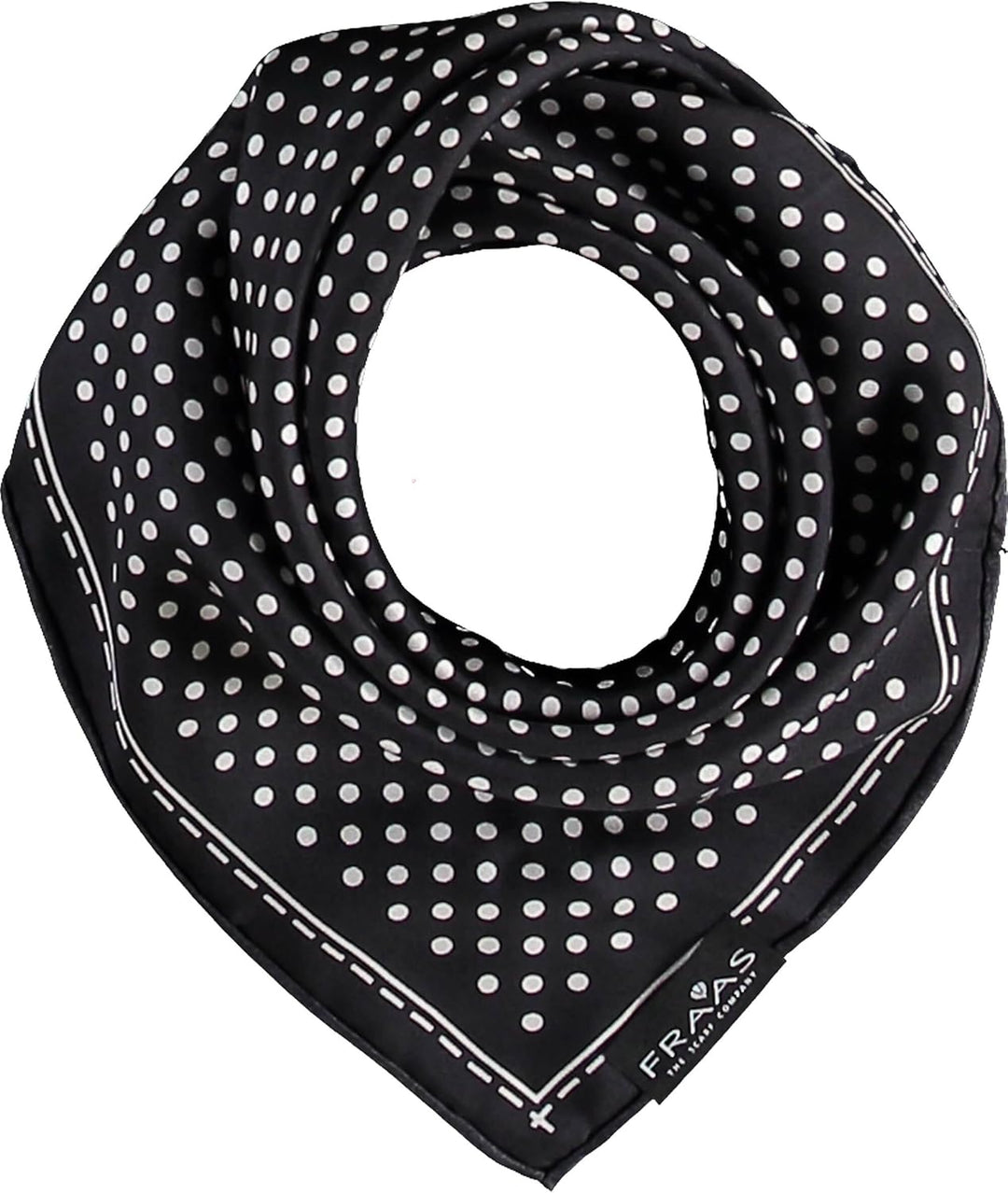 FRAAS Halstuch Damen gepunktet - 51 x 51 cm Grösse - Nickituch Seide - Seidentuch für Damen mit Polk