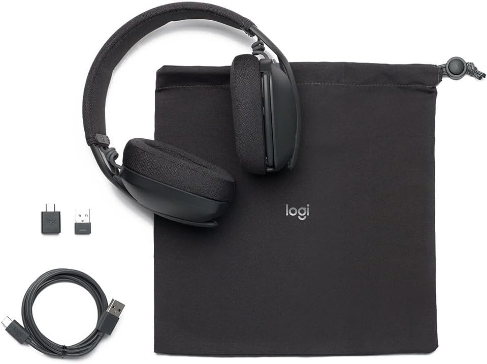 Logitech Zone Vibe 125 Kabellose Kopfhörer mit Mikrofon mit Noise-Cancelling, Bluetooth, USB-A-Empfä