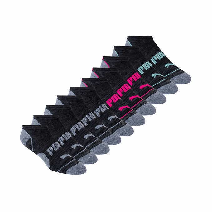 PUMA Damen-Socken, bequeme Zehenpartie, 10 Paar, Mehrfarbig, Einheitsgrösse
