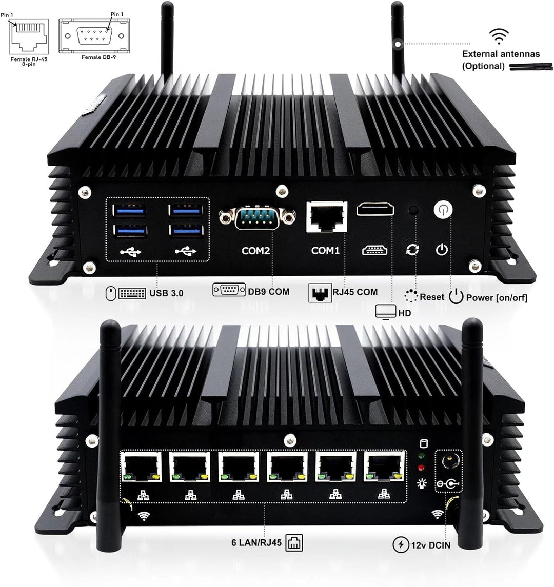 WEIDIAN Firewall Micro Appliance 2.5G, Firewall Box 6 RJ45 2.5GbE Port, Firewall Appliance Core i3-8