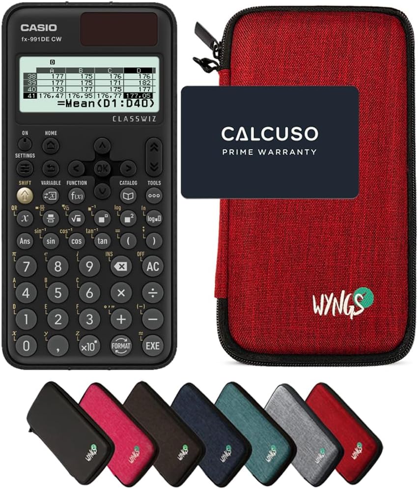 CALCUSO Sparpaket: Casio FX-991DE CW ClassWiz technisch-wissenschaftlicher Schulrechner + WYNGS Schu