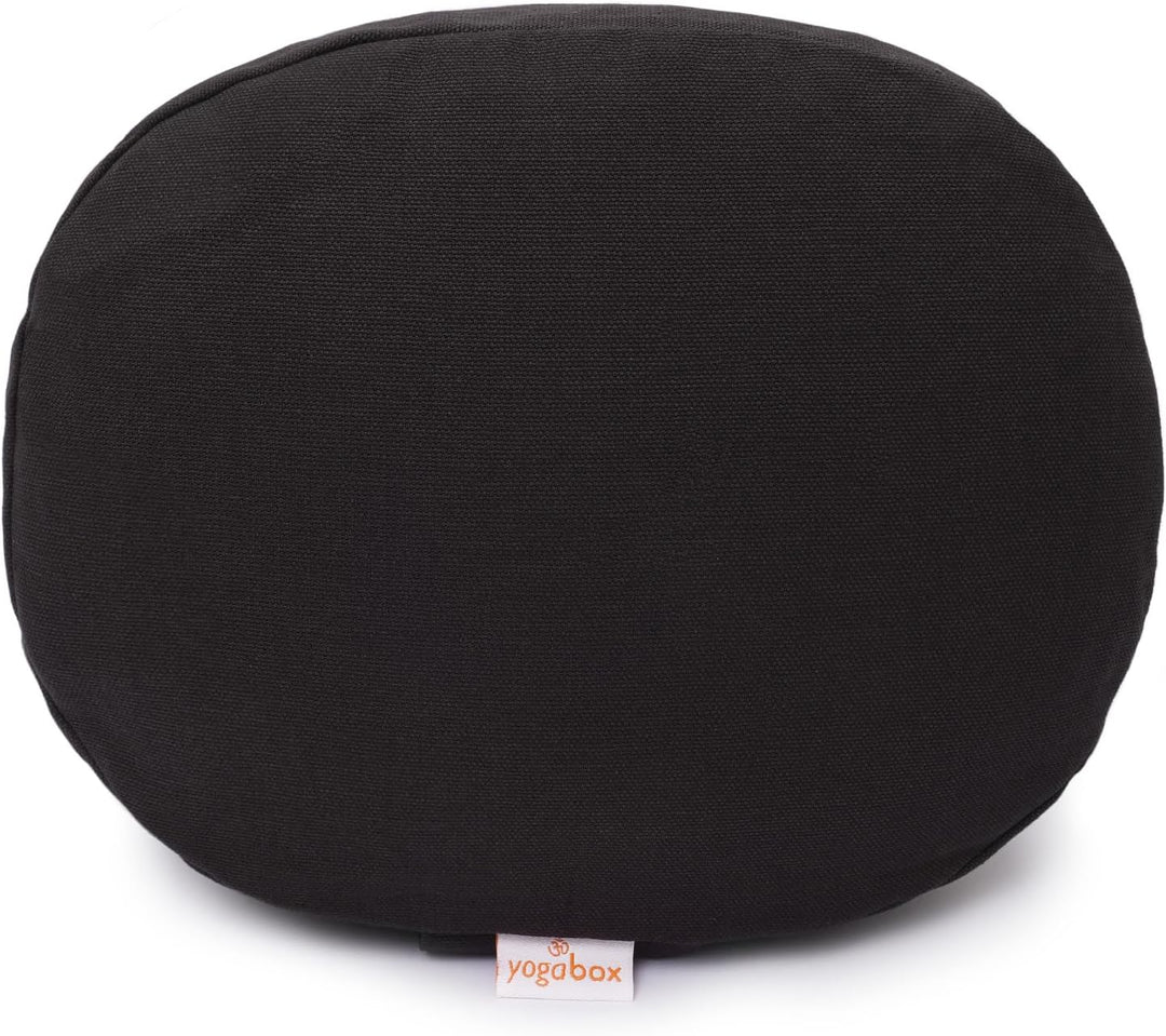 Yogabox Yogilino® Reise Meditationskissen/Yogakissen Mini oval Schwarz, Schwarz