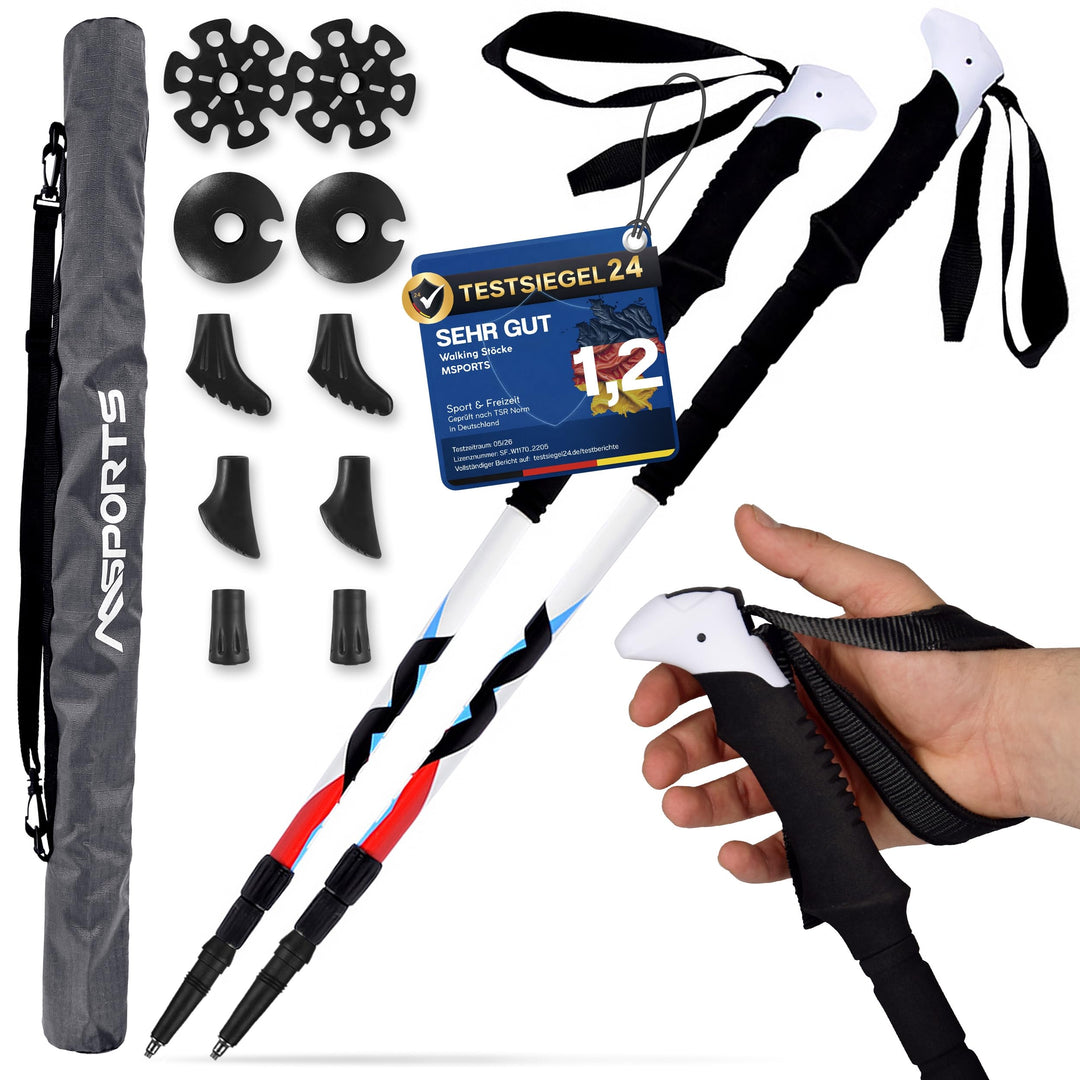 Nordic Walking - Trekking Carbon Stöcke Premium - aus hochwertigem Carbon - Superleicht - auswählbar