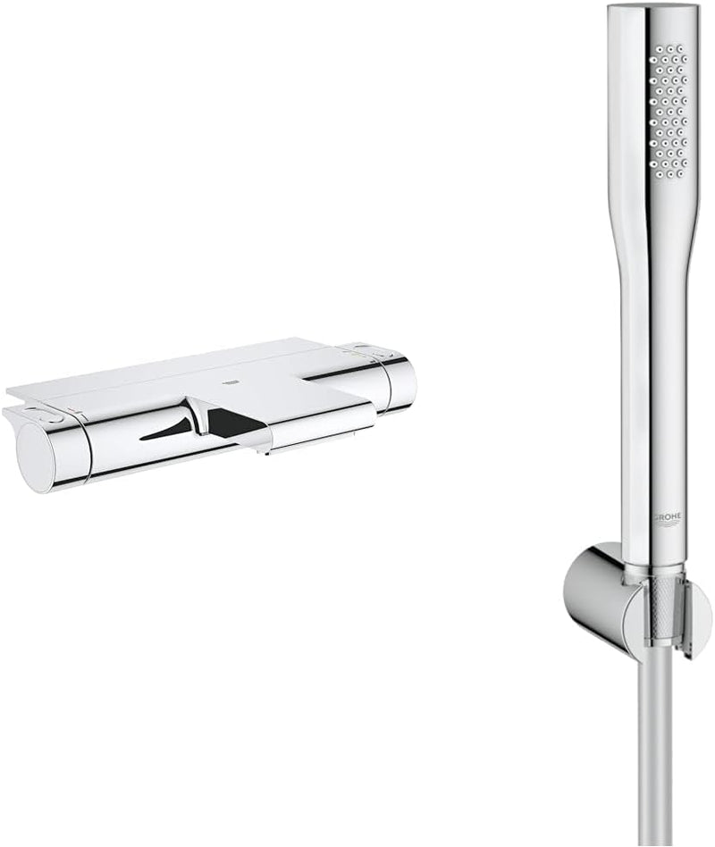 GROHE Grohtherm 2000 | Thermostat-Wannenbatterie, mit Absperrung und Mengenregulierung & Euphoria Co