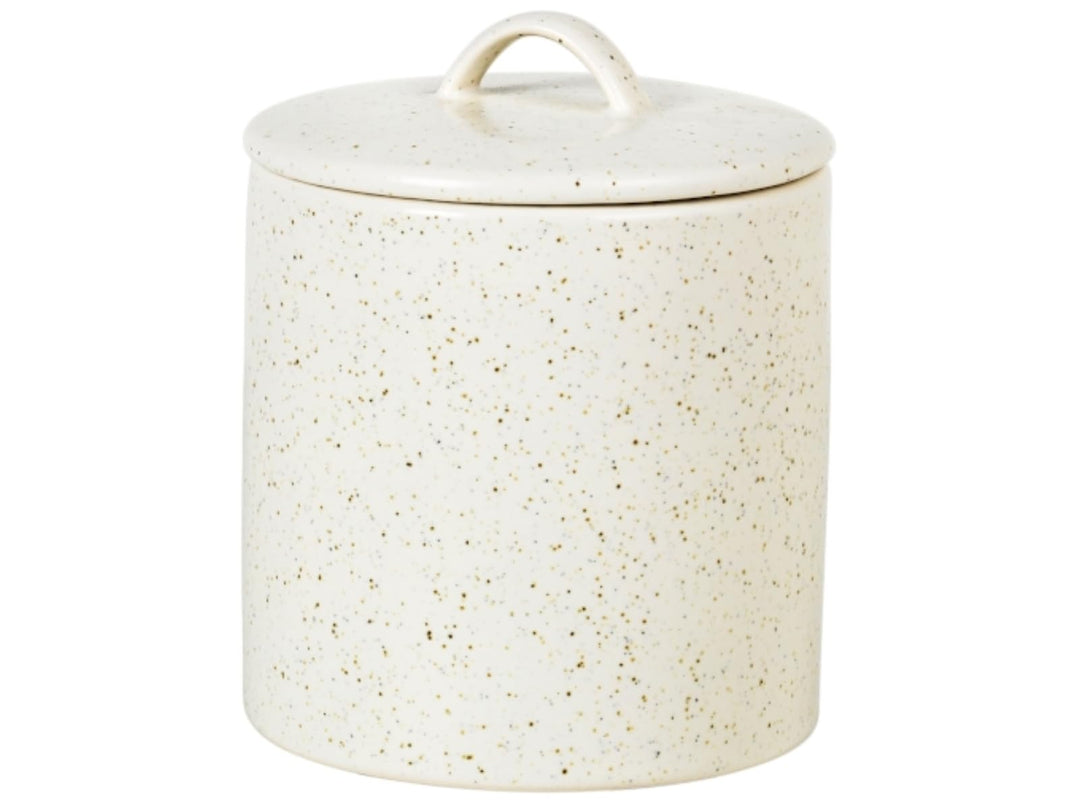 Broste Copenhagen Nordic Vanilla Dose mit Deckel aus Steingut in der Farbe Vanilla, Masse: 12cm x 12
