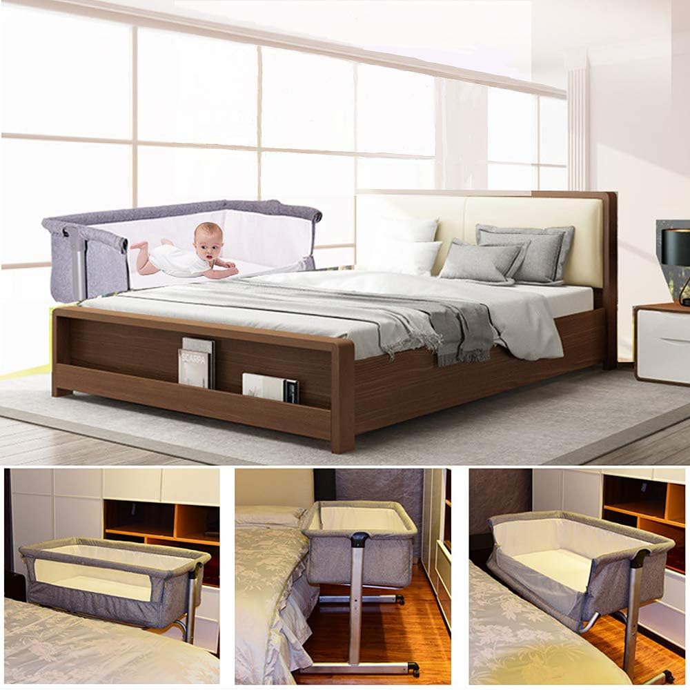 homewell Babybett Beistellbett, Wiege mit Moskitonetz, Faltbares, Bequeme Matratze, Seiten aus Netz,