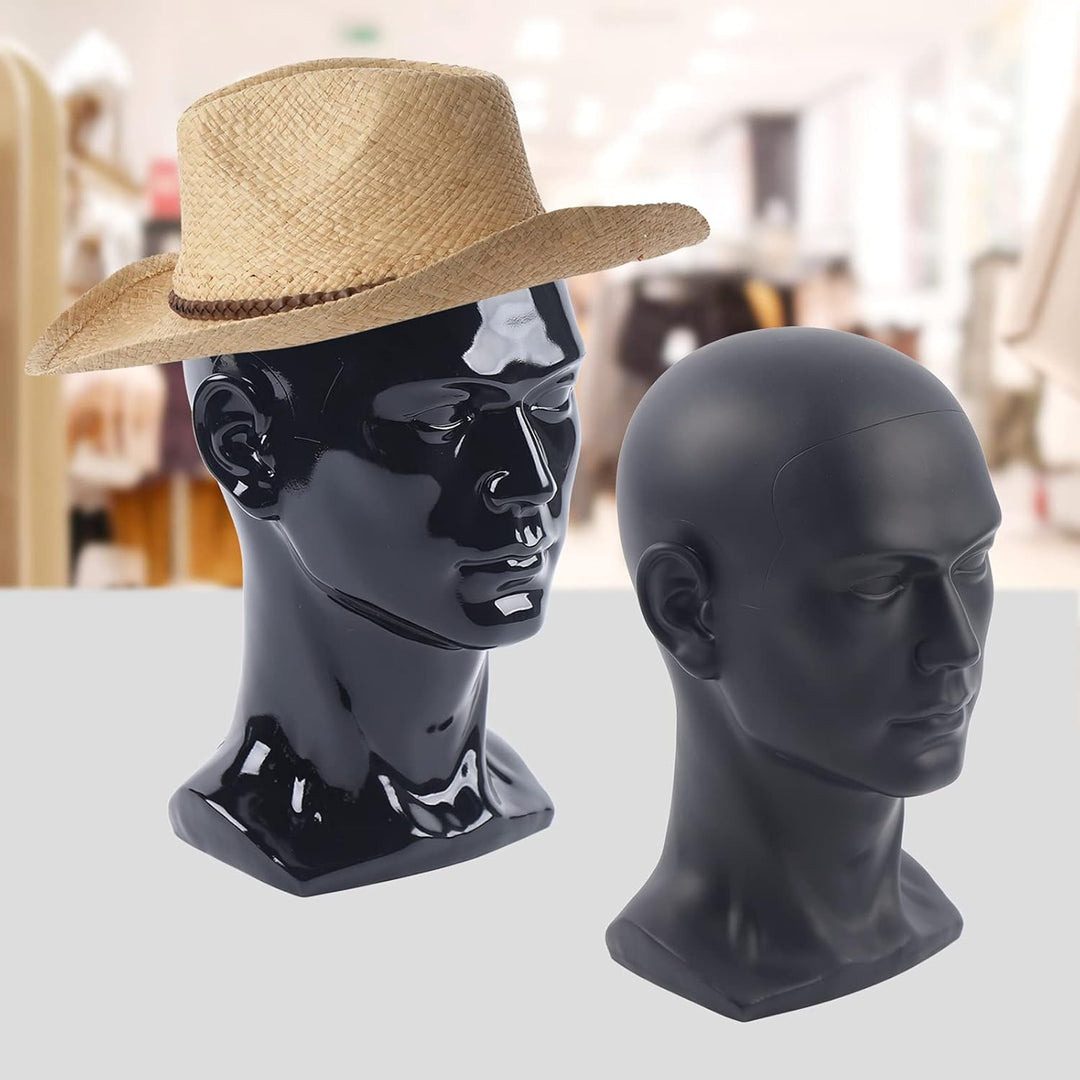 Männlicher Modellkopf Schaufensterpuppenkopf Mannequin Kopf mit Ohren aus PVC für Kopfhörer Hüte Per