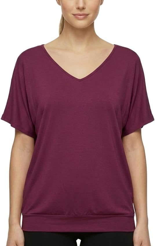 Van Der Rich ® - T-Shirt Raffinierte Einfachheit T-Shirt Einfarbig - Damen XL Bordeaux 1, XL Bordeau