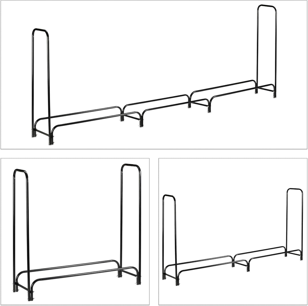 Relaxdays Kaminholzregal, Metall, HBT: 122 x 370 x 38,5 cm, aussen, grosses Regal für Brennholz, Hol