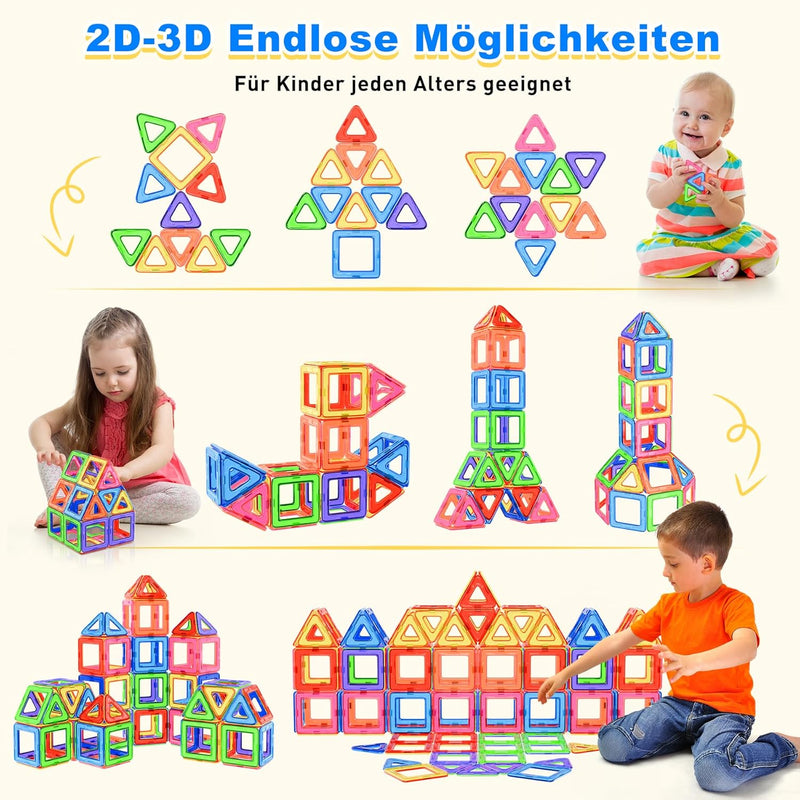 Lovchil Magnetische Bausteine, Magnetspielzeug Magneten Kinder 3 Jahren, Magnetbausteine Magnet Mont