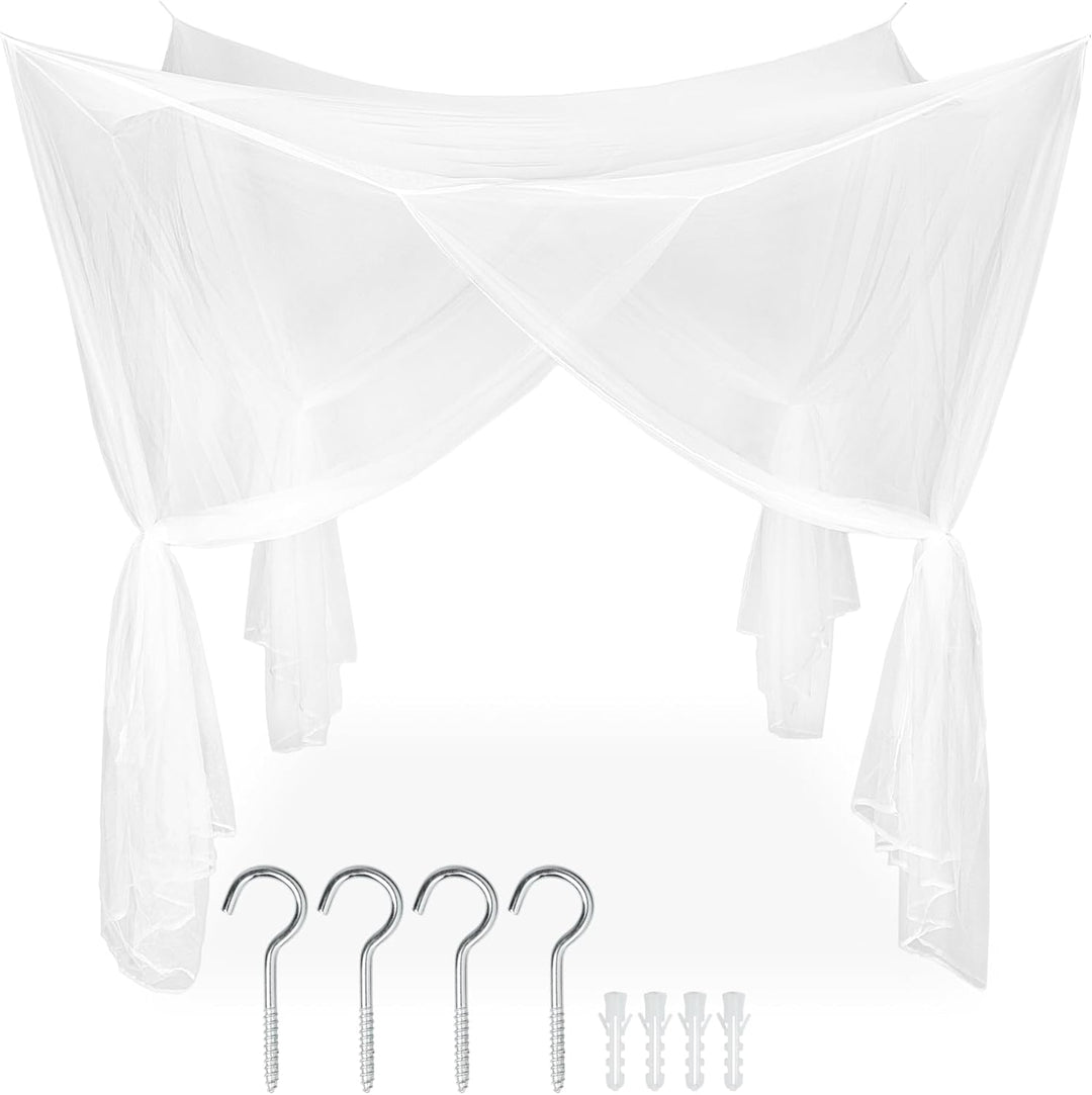 tectake® Moskitonetz Bett Mückenvorhang, Einzel- und Doppelbett, 220 x 220 x 210 cm, Mückenschutz Ca