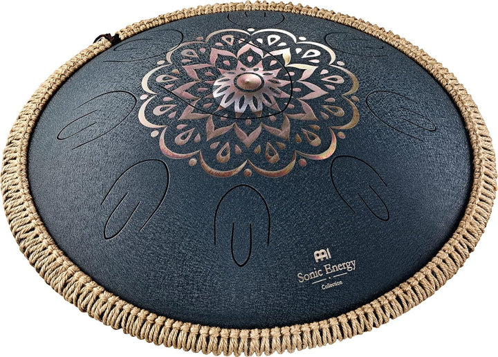 Sonic Energy 16" Oktavierte Zungentrommel – D Amara – Blau, mit Gravur – Für Meditation, Yoga, Percu
