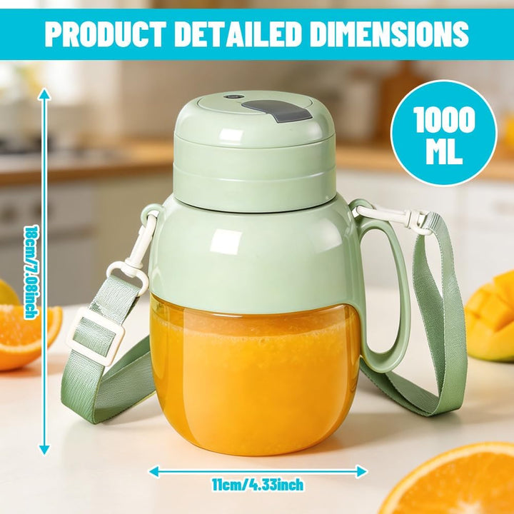 Tragbarer Mixer & Smoothie Maker, 1000ML Grosser Mixer Smoothie Maker mit Trinköffnung & Trageriemen