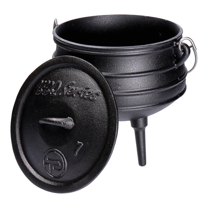 TP BBQ Potjie-Kessel, Südafrikanischer Feuer-Topf aus Gusseisen, Dutch-Oven mit Deckel und Füssen, D