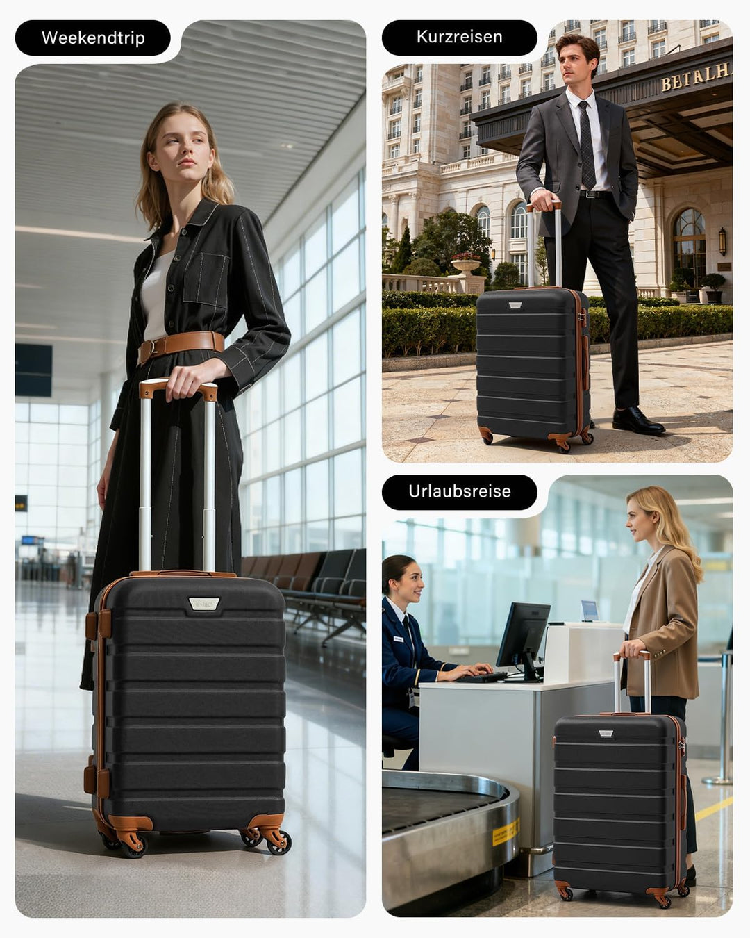 COOLIFE Koffer Gross 77cm XL, PC+ABS, Rollkoffer mit 360° Spinner Räder | TSA Zahlenschloss, Leicht